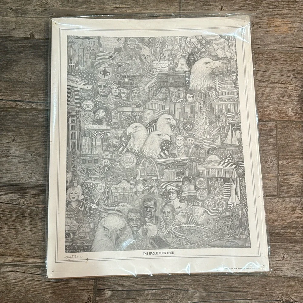 Gary Fussner “The Eagle Flies Free” signed & numbered drawing​​